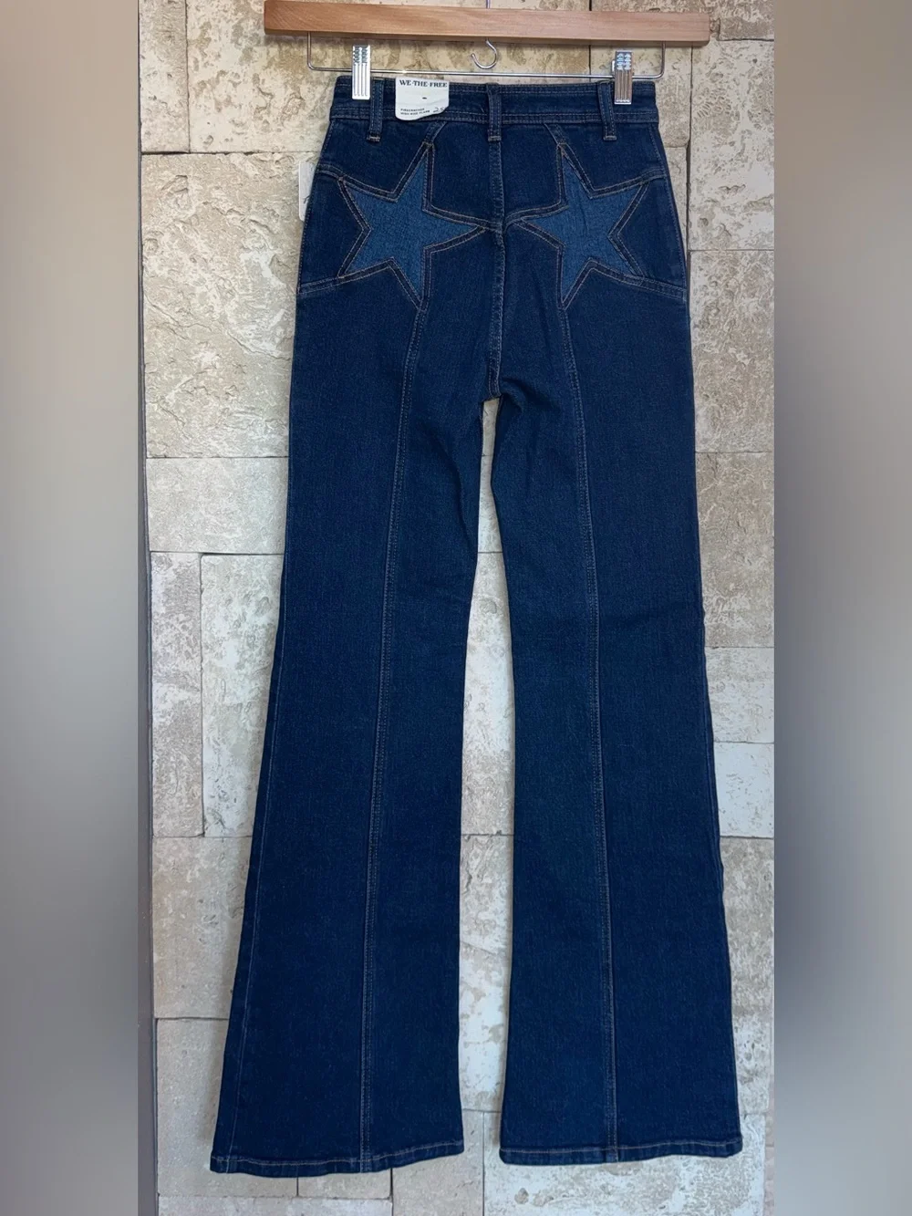 Free People We The Free Firecracker Flare Jeans in Texas Tux Star